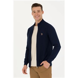 Erkek Lacivert Basic Triko Hırka