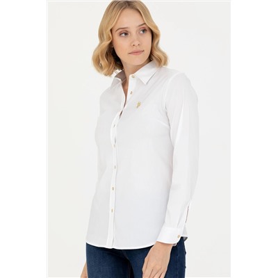 Kadın Beyaz Uzun Kollu Basic Gömlek