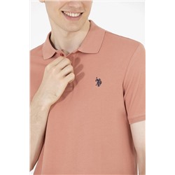 Erkek Pudra Basic Polo Yaka Tişört
