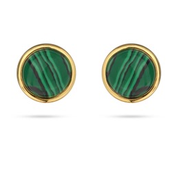 Пусеты Самоцветы (малахит; покрытие золото), Есть комплект