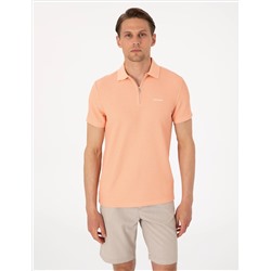 Somon Slim Fit Örme Dokulu Polo Yaka Tişört