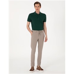 Koyu Yeşil Slim Fit %100 Pamuk Polo Yaka Basic Tişört