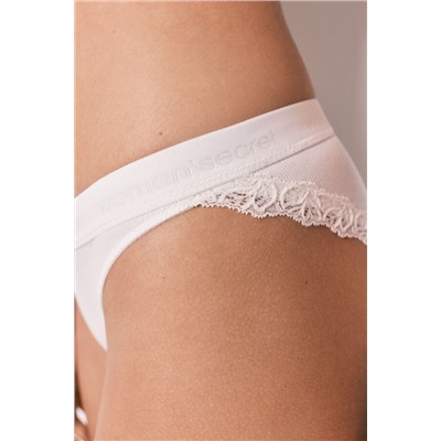 Braga clásica algodón canalé blanca