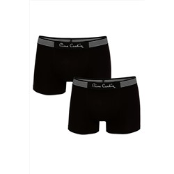 Pierre Cardin Erkek Siyah Klasik Pamuklu 2'li Boxer Kutulu