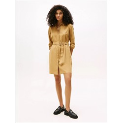 Long-Sleeve Belted Oxford Shirtdress