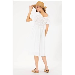 Kadın Beyaz Dokuma Elbise