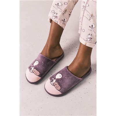 Zapatillas casa Snoopy moradas