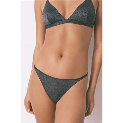 Tanga lurex terciopelo negro