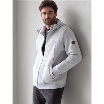 Худи на молнии из премиального футера трехнитки с начесом