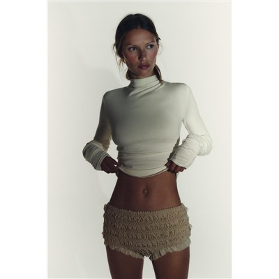 COTTON MODAL RUCHED T-SHIRT