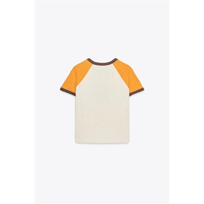 SLOGAN T-SHIRT WITH RIBBED TRIM