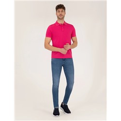 Pembe Slim Fit Polo Yaka Merserize Tişört