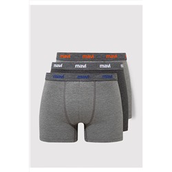 Mavi 3lü Gri Basic Boxer 0911407-23854