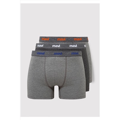 Mavi 3lü Gri Basic Boxer 0911407-23854