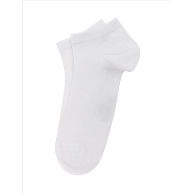 Erkek Bambu Karışımlı Beyaz Patik Basic Çorap