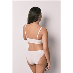 Braga clásica algodón canalé beige