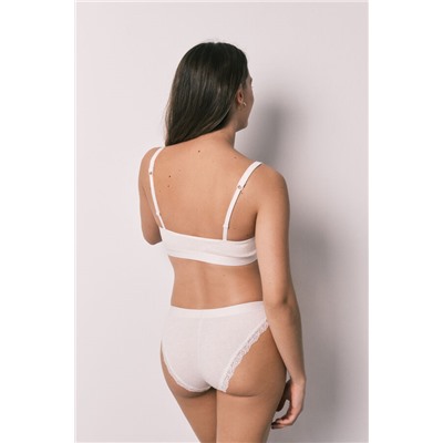 Braga clásica algodón canalé beige