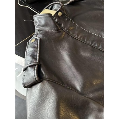 Женская укороченная куртка из искусственной кожи в ретро стиле ЗАР*А