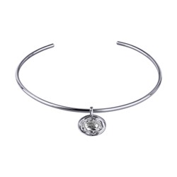 Колье-чокер Грация (кристаллы SW 18х13 белые; покрытие родий) 13см, Есть комплект