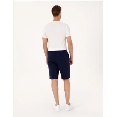 Lacivert Slim Fit Örme Şort