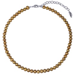 Колье (жемчуг золотистый 6-7мм; покрытие родий) 37-43см