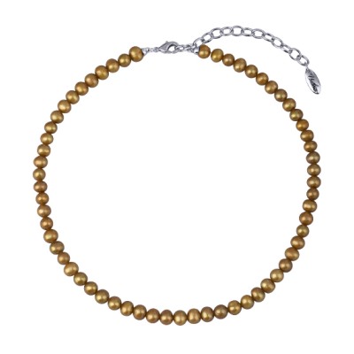 Колье (жемчуг золотистый 6-7мм; покрытие родий) 37-43см