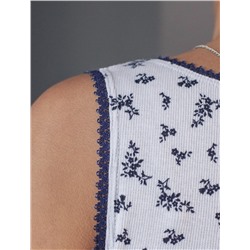 Топ с U вырезом с принтом из эластичного трикотажа кашкорсе