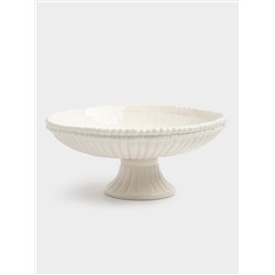 Блюдо на ножке, 17х9 см, керамика D, белое, Tulip