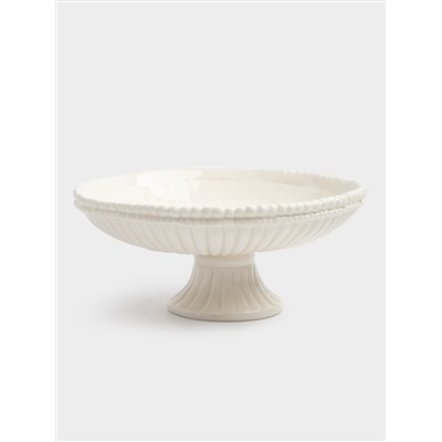 Блюдо на ножке, 17х9 см, керамика D, белое, Tulip