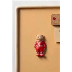 Jolie Bear Magnet - Kırmızı - 4x8 cm
