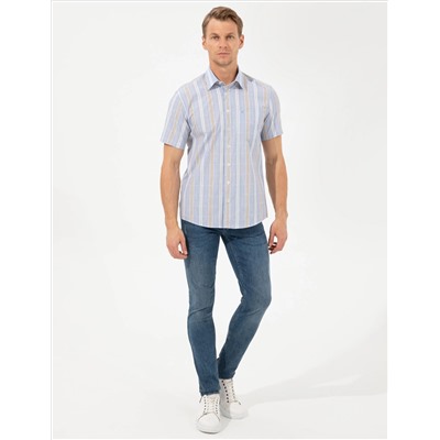 Mavi Regular Fit Kısa Kollu Gömlek