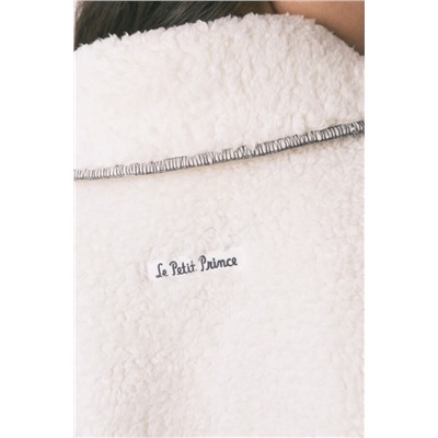 Bata corta sherpa blanca estampado El Principito