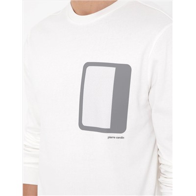 Ekru Regular Fit Bisiklet Yaka Sweatshirt