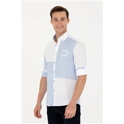 Erkek Mavi Uzun Kollu Gömlek