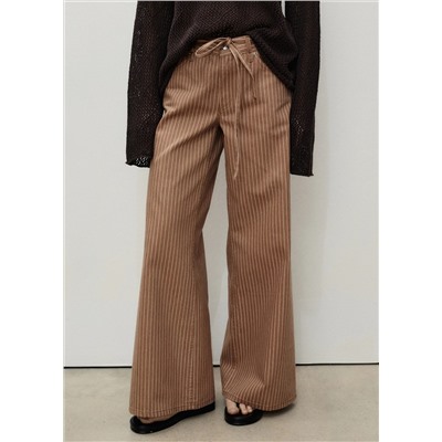 Jeans wideleg rayas tiro bajo cinturón