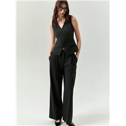 Брюки широкого кроя из вискозы и шерсти, D431/misak