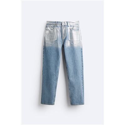 METALLIC STRAIGHT FIT JEANS