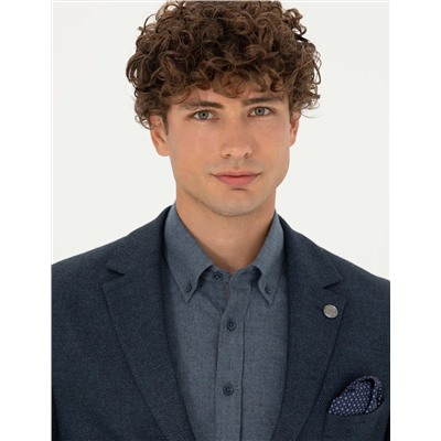 Açık Lacivert Slim Fit Ceket