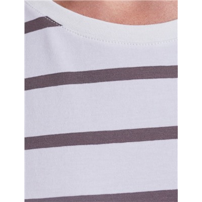 Базовая футболка в полоску полуприлегающая из премиального хлопка с эластаном