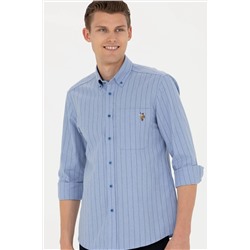 Erkek Mavi Uzun Kollu Gömlek