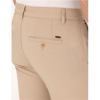 Bej Slim Fit Kanvas Pantolon