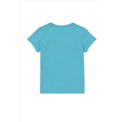 Erkek Çocuk Turkuaz Bisiklet Yaka Tişört