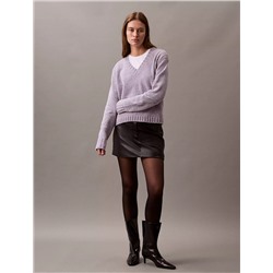 Chenille Relaxed V-Neck Sweater