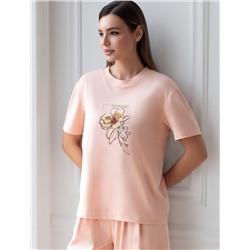 Футболка с принтом свободная из премиального 100% хлопка