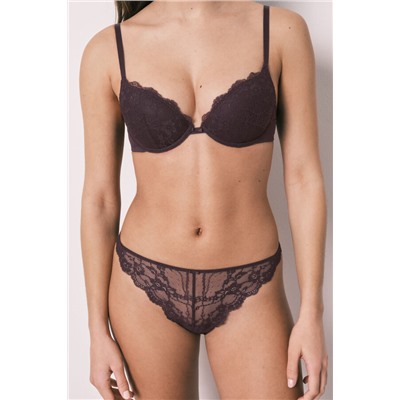 Tanga encaje morada