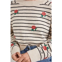 Jersey raya marinera y flores