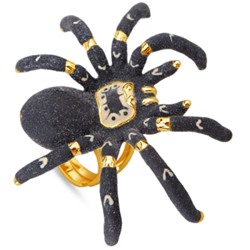 Кольцо Паук (эмаль матовая черная; покрытие золото), Есть комплект