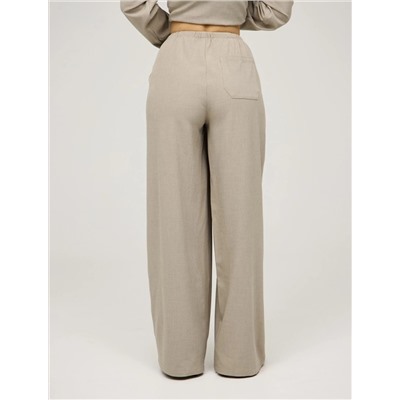 Базовые бежевые брюки их хлопка