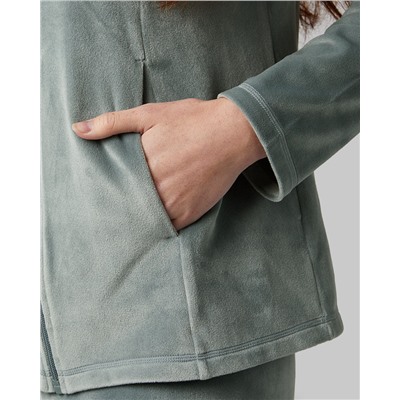 WOMEN'S SOFT VELOUR HOODED FULL-ZIP