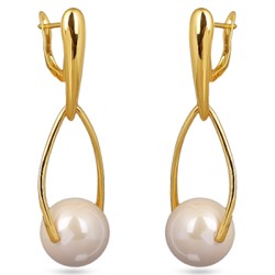 Серьги (Майорка 16мм нежный персик; покрытие золото), Есть комплект